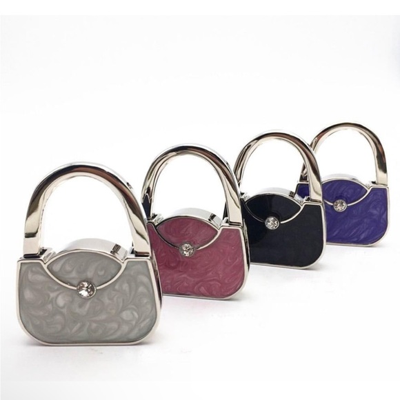 🛍️NEW Purse Hook/ Bag Charm Table Hanger Foldable Mini Handbag Shape - Picture 2 of 6